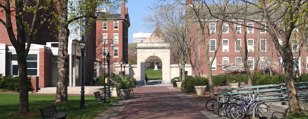 Brown University campus in Providence, Rhode Island, on a sunny fall day.